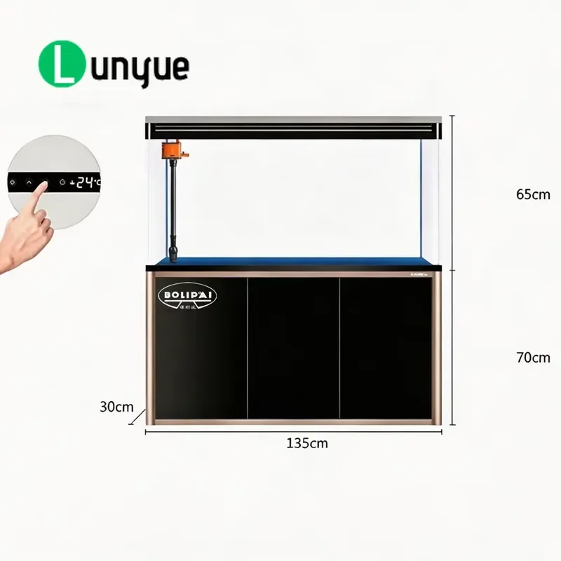 Custom Ultra Transparent Low Iron Glass Aquarium With Cabinet 60cm 90cm 120cm 150cm 180cm 195cm Fish Tank For Home Living