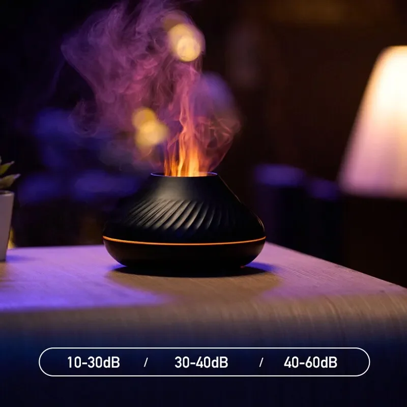 Humidificador de aire de aromaterapia con llama, ambiente de estilo nórdico de escritorio, luz de Color, alta niebla, silencioso, pequeño ahorro de