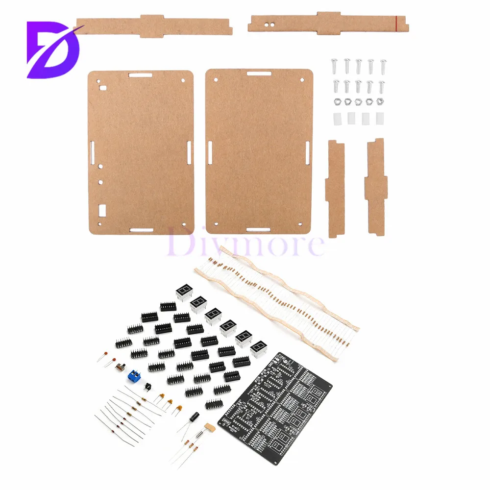 6 Digits DIY Clock Kit Auto Display Time DIY Alarm Clock Soldering Practice Kit for Students and Diyers