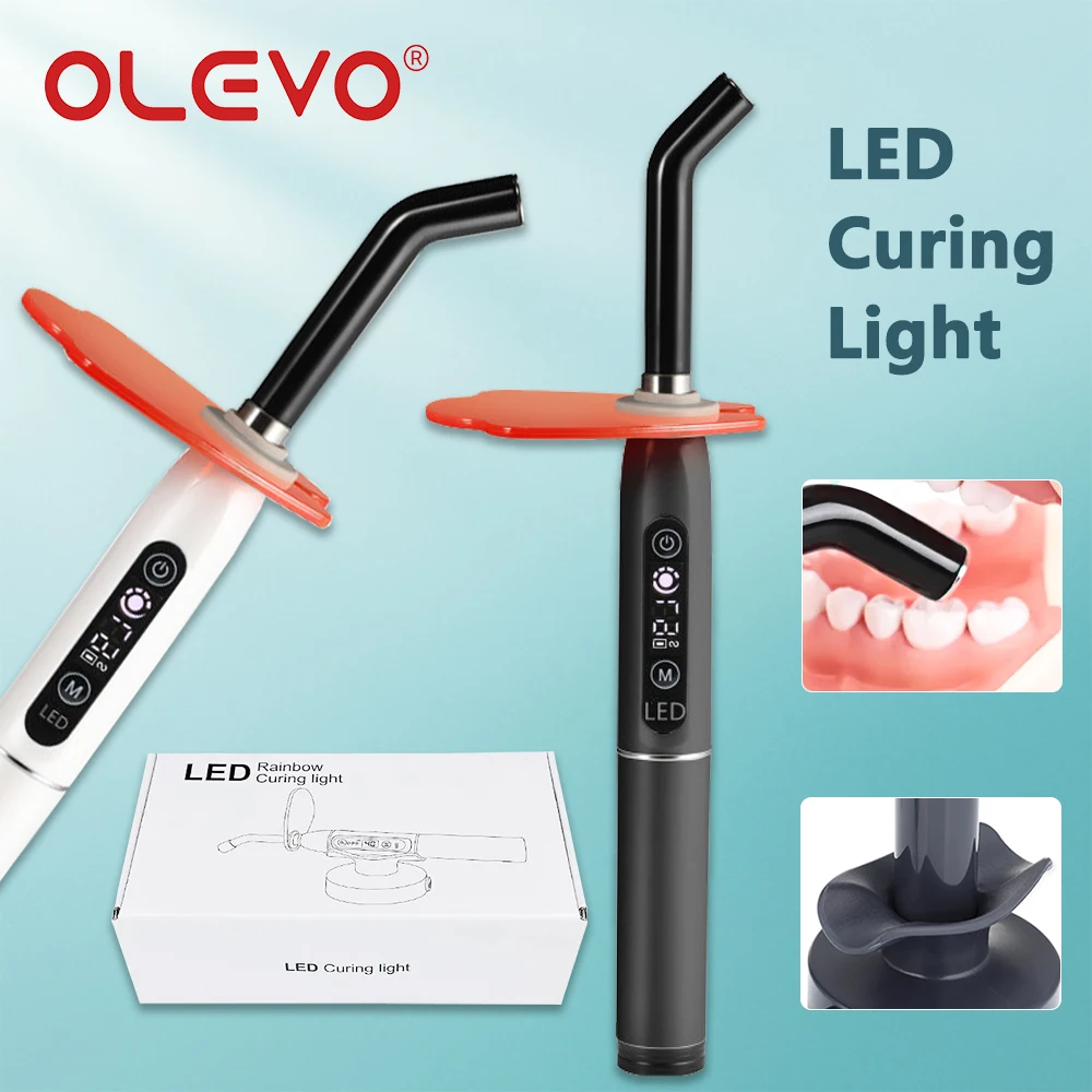 Беспроводная стоматологическая светодиодная полимеризационная лампа, беспроводная полимерная лампа для ортодонтических композитов, 1200-2000 МВт/см2, высокая мощность