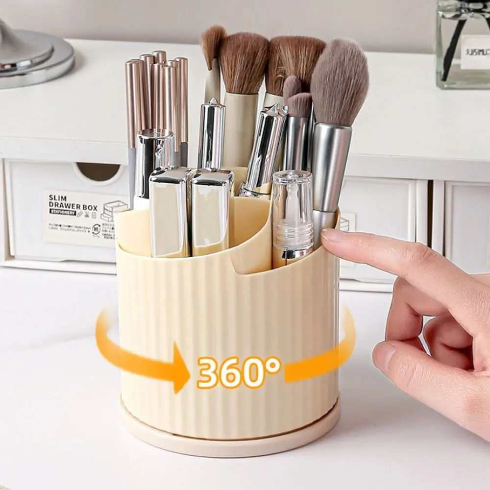 Multi-function Makeup Brush Box 360 Rotating Plastic Pencil Storage Box Large Capacity Practical Student Pen Holder Hostel
