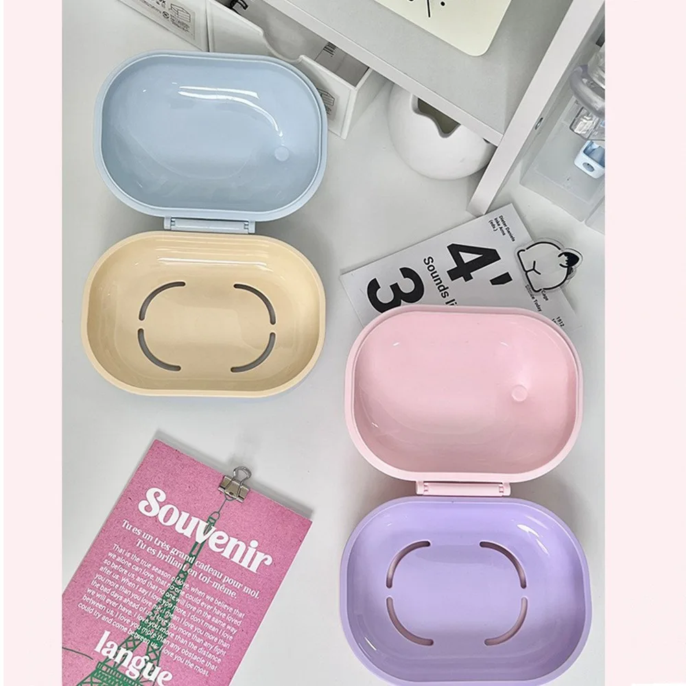 Hight Quality Cartoon Soap Box Holder Transparent Wall Mounted Soap Dish Drainable Container Soap Rack Bathroom