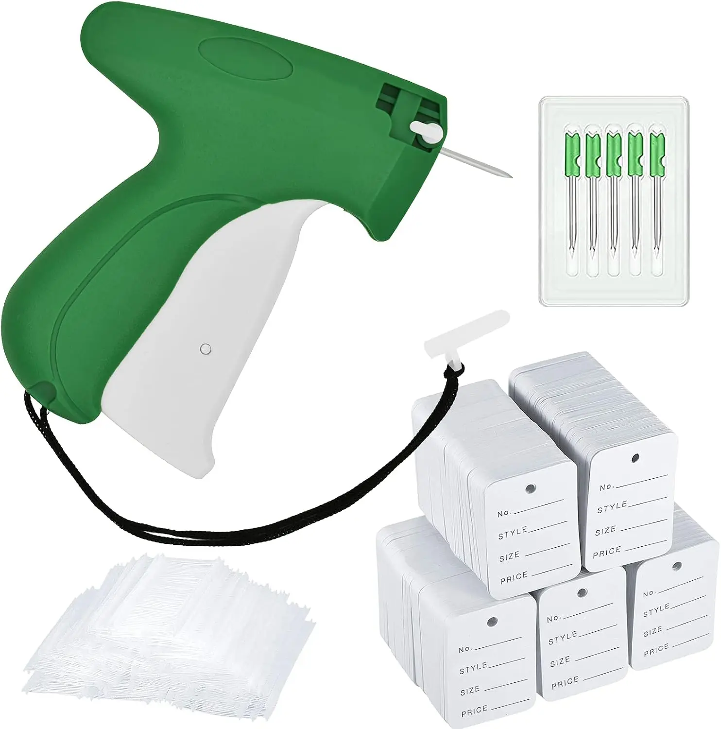 

Tagging Gun Kit with 400 Price Tags, 1600 Barbs, 5 Needles, Green