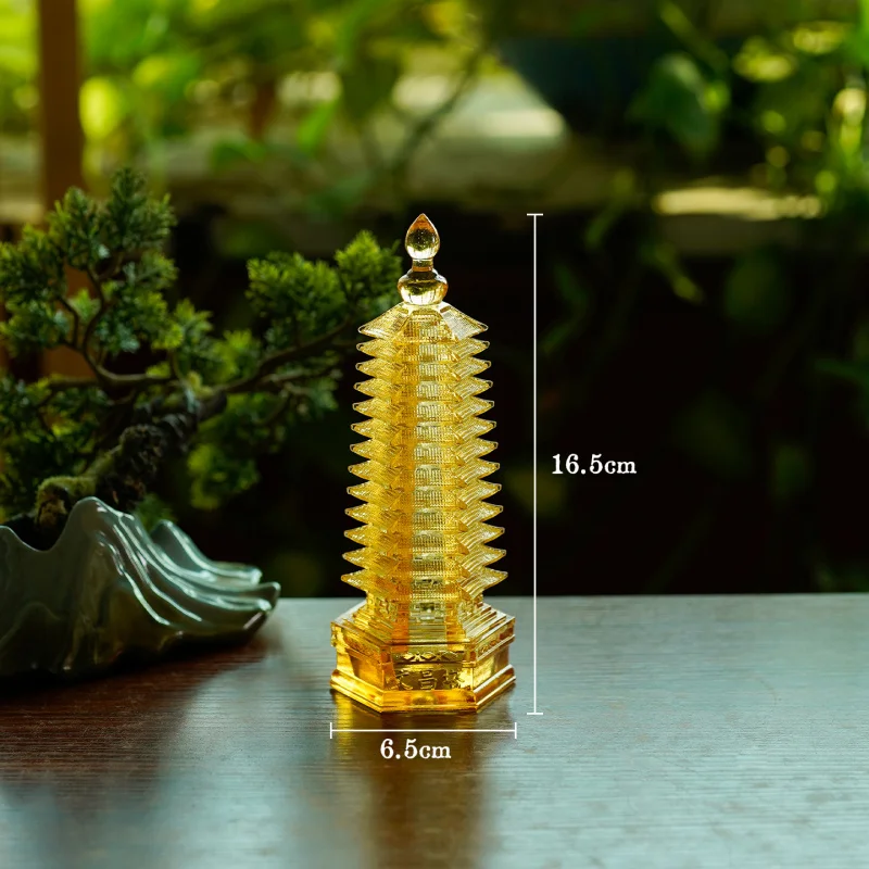Glass Threaded Thirteen-Layer Wenchang Pagoda Ornament, Can Hold Tibetan Incense Sticks, Exam Success Essential, Home Study Room