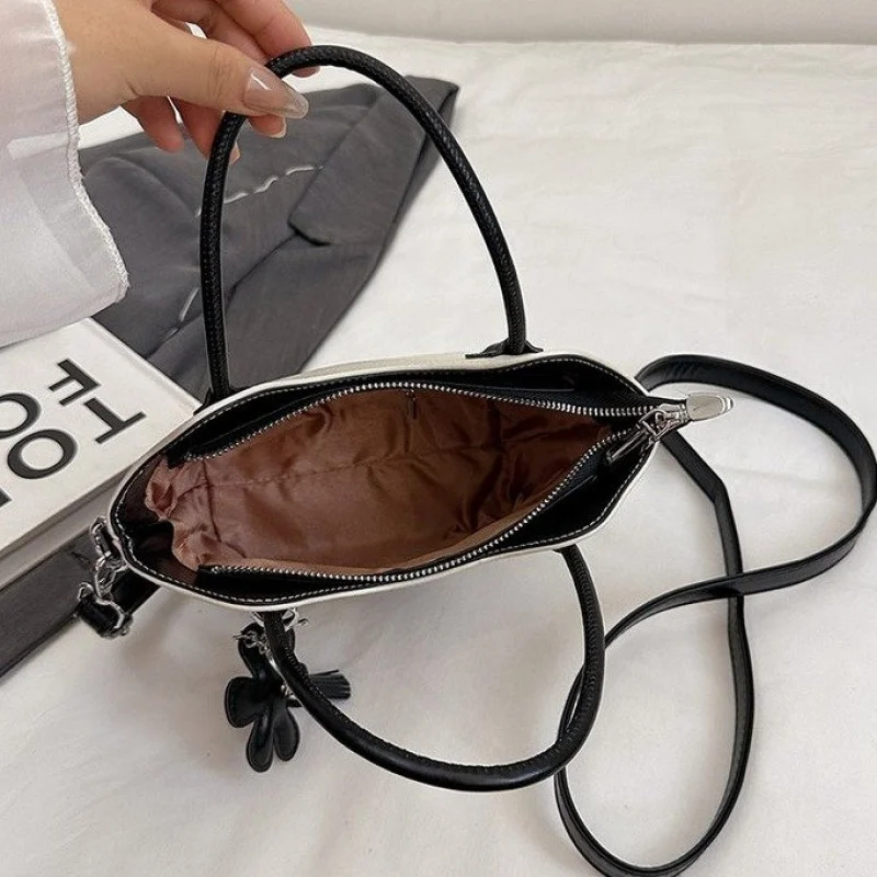 

Trendy Unique Solid Color Shopper Bag Women's Luxury Leather Crossbody Purse Vintage Letter Logo