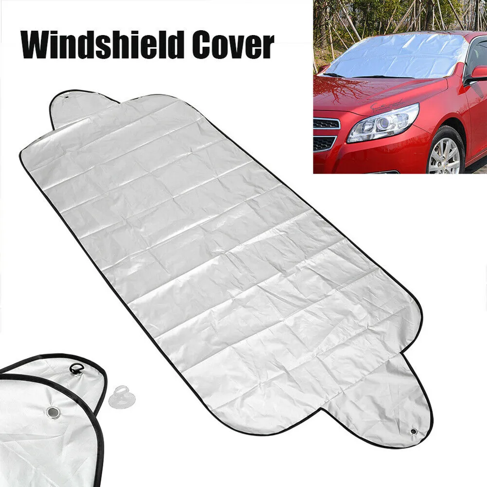 1PCS Foldable Car Windshield Snow Cover Cap Frost-Guard Ice Winter Silver Ribbon 70cmx150cm Windshield Sunshades Car Accessories