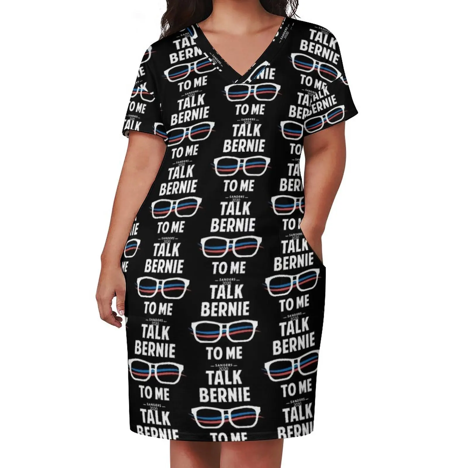 Talk Bernie to Me Funny Bernie Sanders Slogan Loose Pocket Dress luxury dresses Casual dresses party dresses women