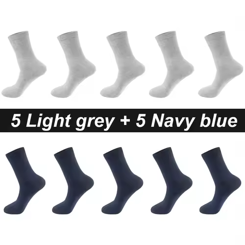 10Pairs/Lot Men Combed Cotton Socks Black Casual Business Breathable High Quality Man Sock New For Male Plus Size EU38-48 - Image 8