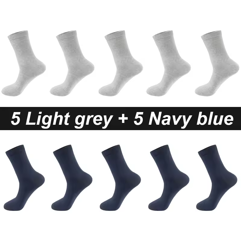 10Pairs/Lot Men Combed Cotton Socks Black Casual Business Breathable High Quality Man Sock New For Male Plus Size EU38-48 - Image 8