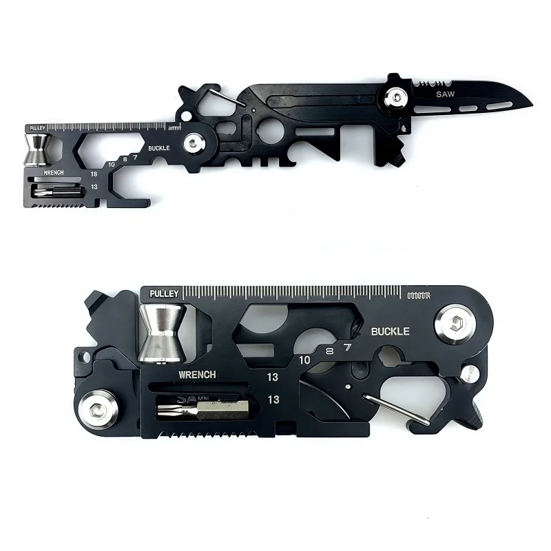 أداة LP متعددة الوظائف EDC للتخييم في الهواء الطلق، مفتاح ربط محمول قابل للطي، محمول للاستخدام الخارجي متعدد الأغراض للدفاع عن النفس