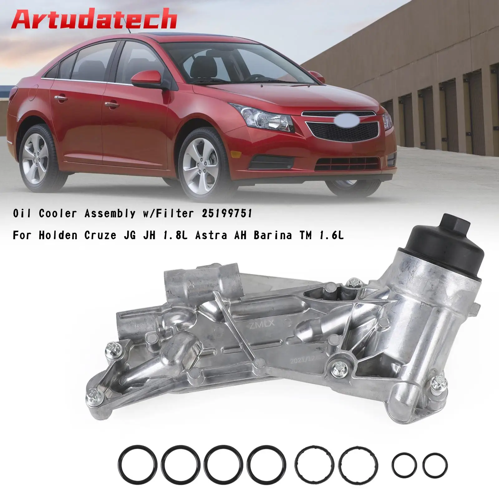 

Artudatech Oil Cooler Assembly w/Filter 25199751 For Holden Cruze JG JH 1.8L Astra AH Car Accessories