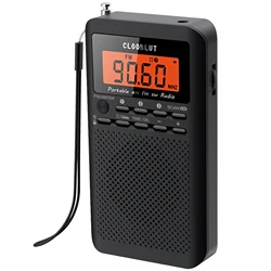 AM FM SW Radio Di Động Pin Hoạt Động Bằng 2 Pin AA Với Tai Nghe Stereo, màn Hình LCD Hiển Thị Đồng Hồ Báo Thức Kỹ Thuật Số Ngủ 9/10K Bộ