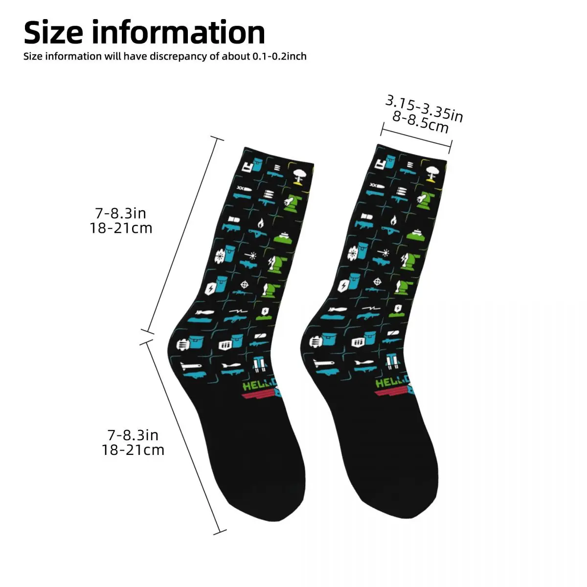 Women\'s Helldivers Stratagem Icon Socks Warm Casual Helldivers 2 Video Game Socks Harajuku Middle TubeSocks Birthday Present