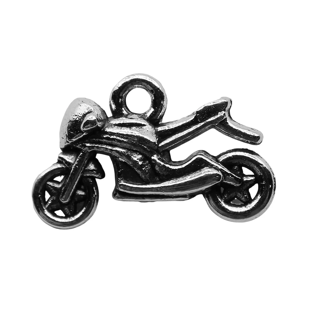 WYSIWYG 5pcs 14x21mm Antique Silver Color Dirtbike Motorcycle Charms Pendant For Jewelry Making DIY Jewelry Findings