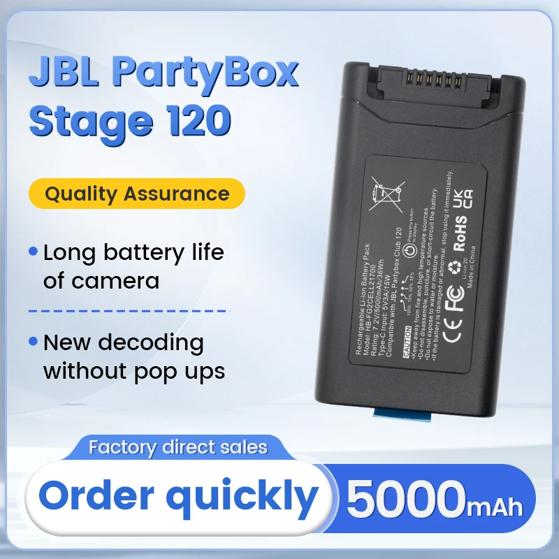 

SOMI 6800mAh For JBL Battery 200 - an Easy-to-Replace Spare Battery for JBL PartyBox Club 120