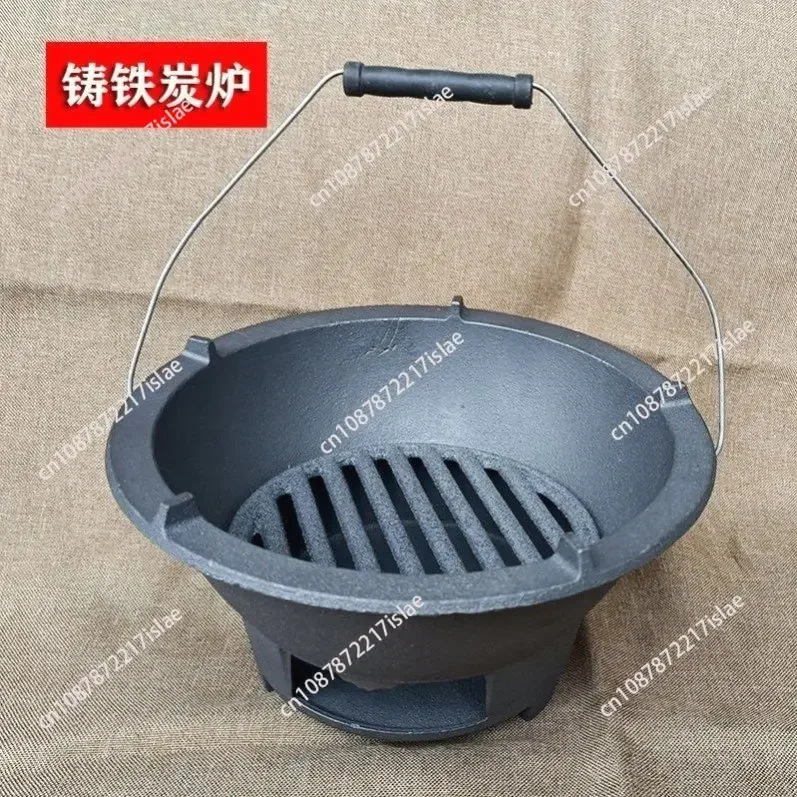 Charcoal grill stove heating brazier charcoal burning firewood traditional brazier old cast iron