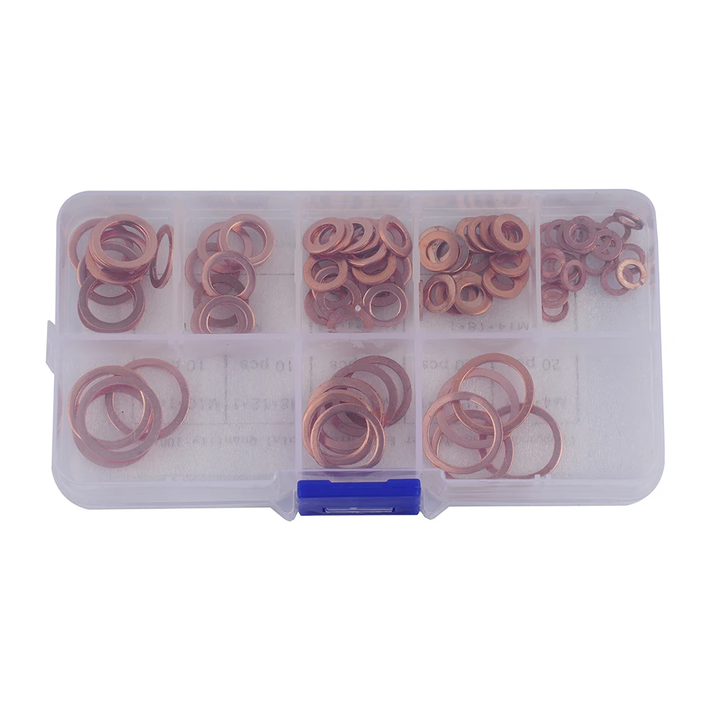 Seal Assortment Kit Copper Washers 130x68x22mm Copper Flat Ring M4/M5/M6/M8/M10/M12/M14 For Engines For Generator