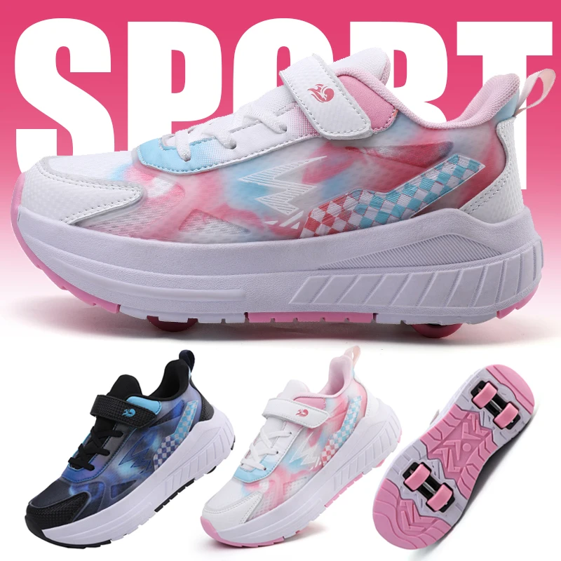 High quality popular sports shoes, sizes 29-40, children's outdoor multifunctional wheel shoes, detachable roller skates