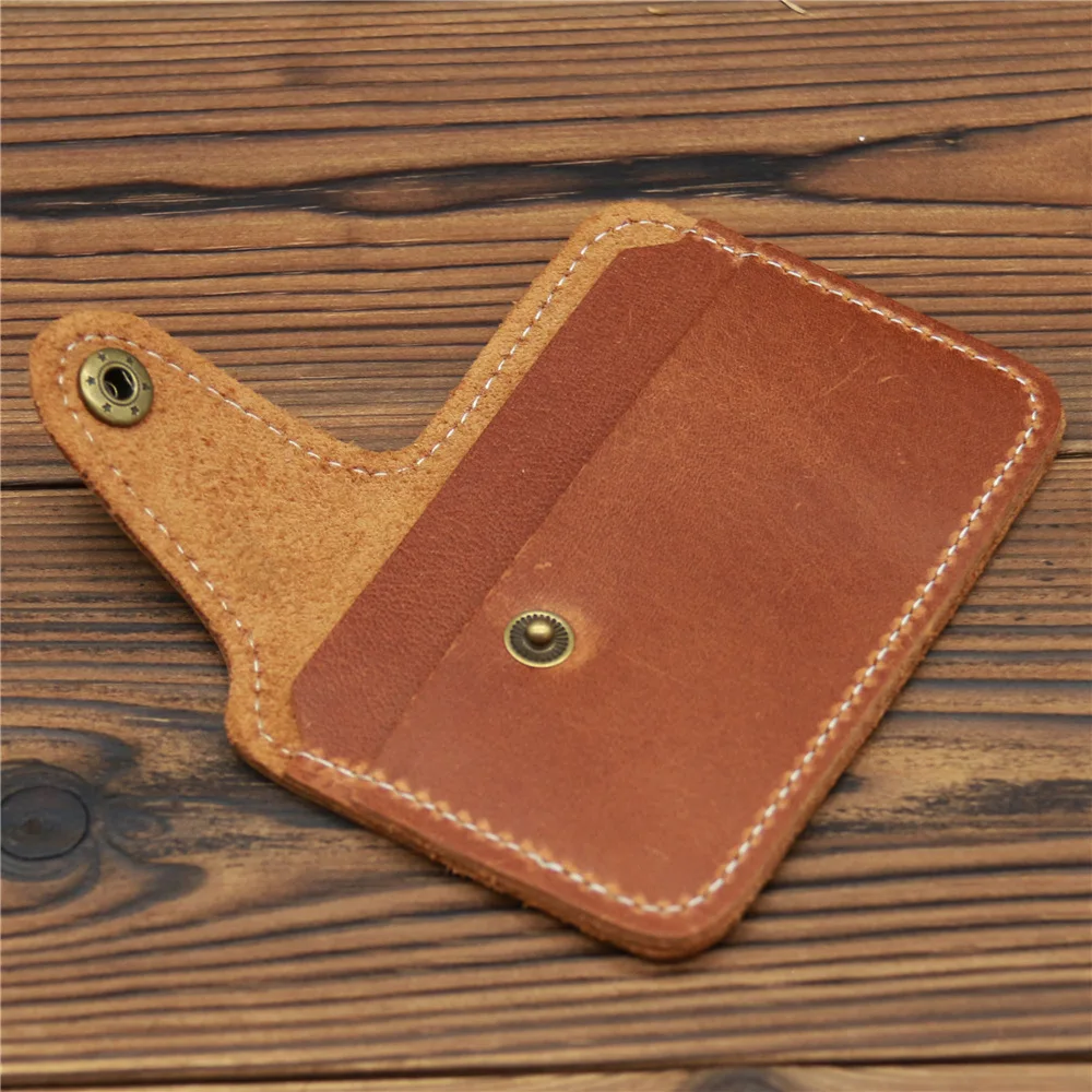 

Fashionable Card Bags High Quality Vintage Cow Leather Minimalism Small Handmade Card Holder ID/IC Card Holder