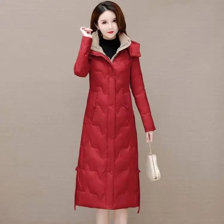 Mid-length Cotton-padded Jacket Winter Women's Clothing Slim Hooded Parkas Warm Thicken Coat Zipper Windproof Outerwear