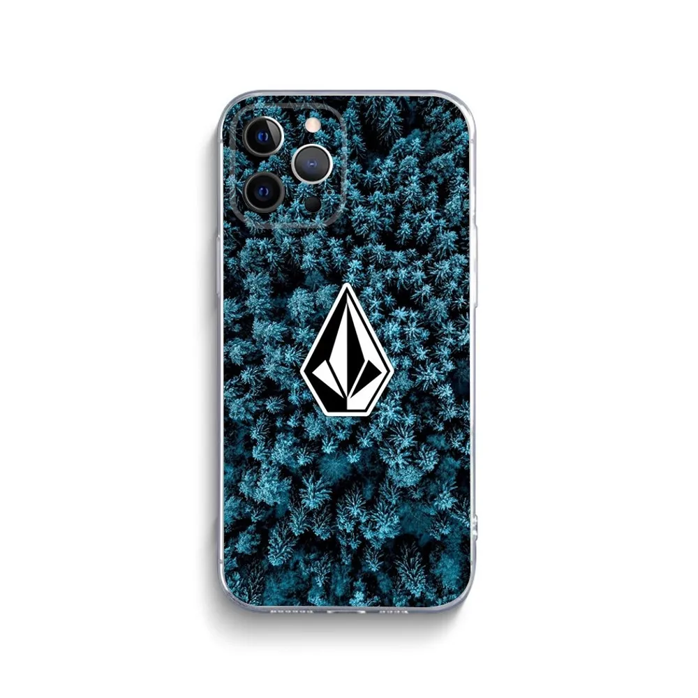 L-Luxury V-VOLCOM-S Sport Style Phone Case For iPhone 15,14,13,12,11 Plus,Pro,Max,XR,XS,X,Plus,SE,Mini Transparent Silicone Soft