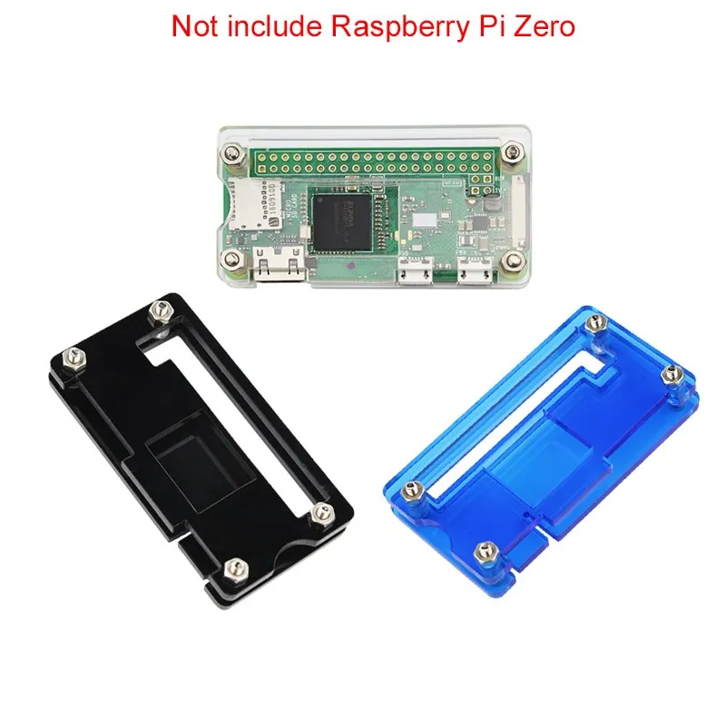 4 in 1 Raspberry Pi Zero W Case Acrylic Cover Shell + Aluminum Heat Sink +GPIO 40 Pin Connector + Screwdriver for RPI Zero Pi0