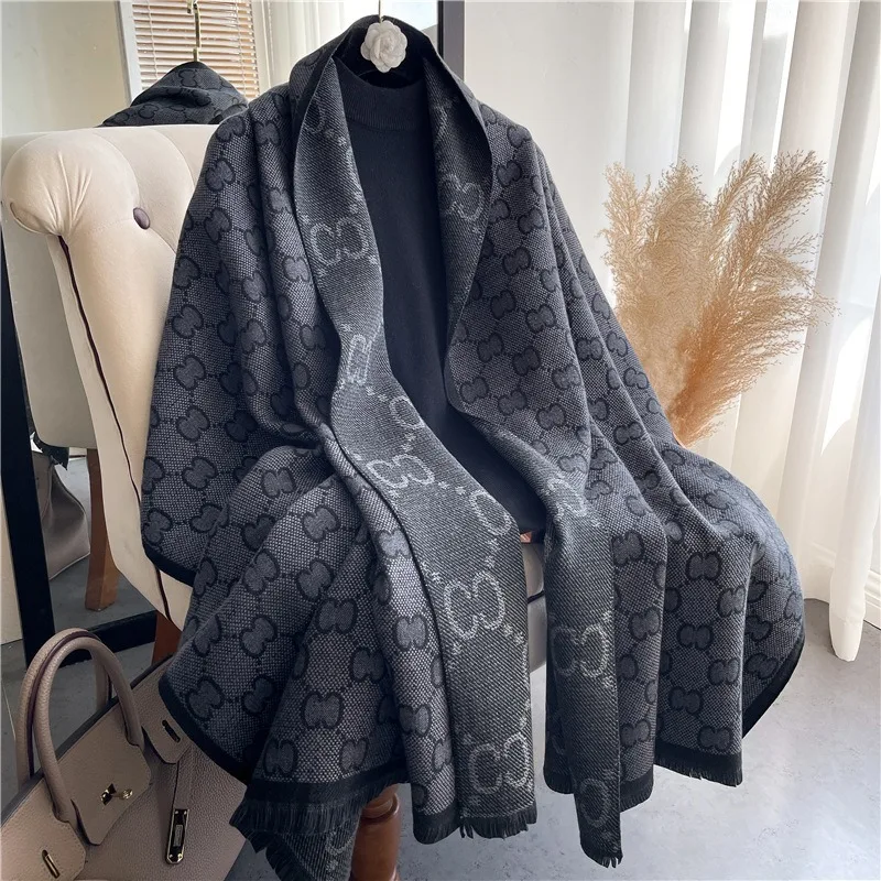 Winter Warm Wraps Women Scarf Luxury Design Pashmina Thick Shawl Blanket Travel Poncho Stoles Tippet