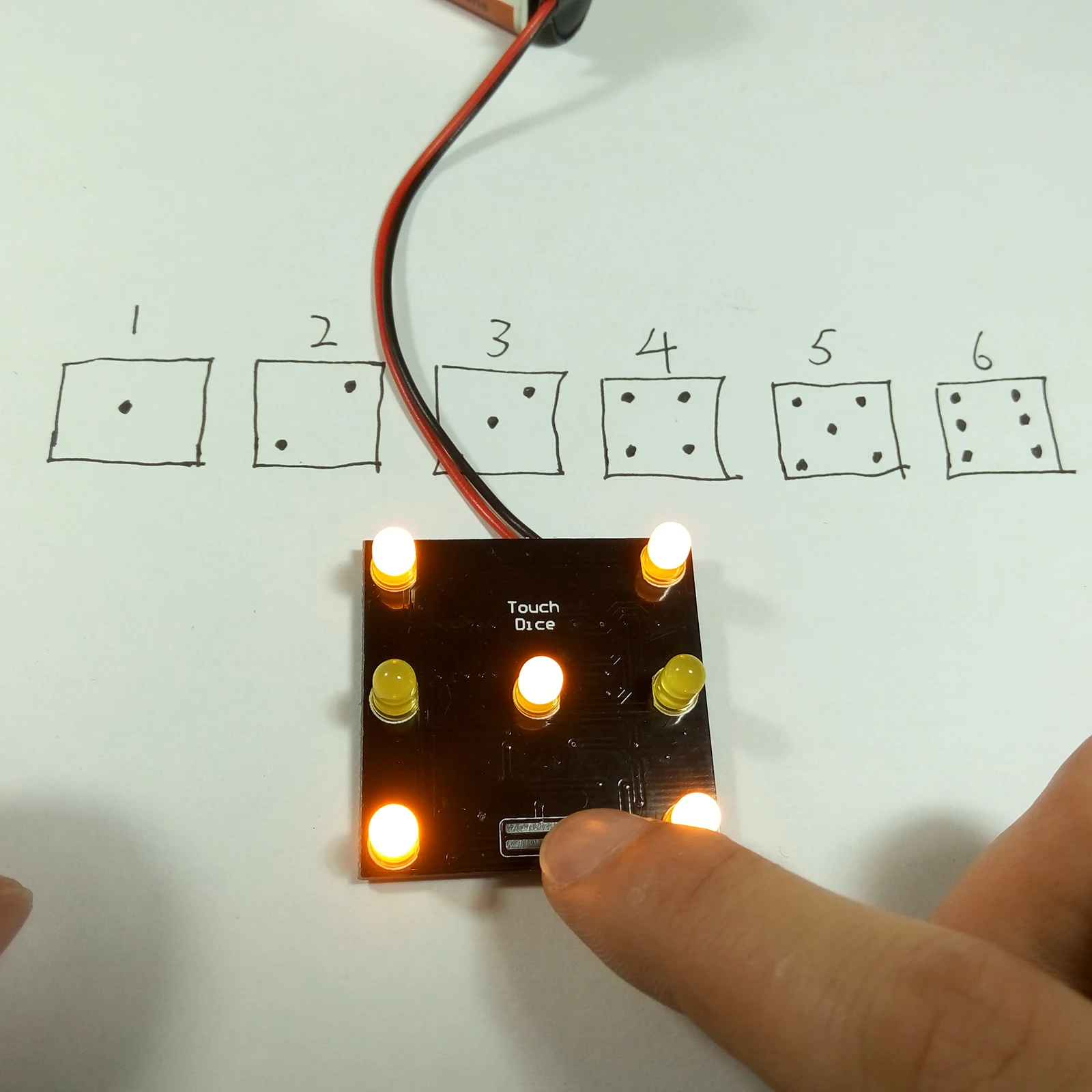 DIY LED Touch Dice Digital Circuit Chip Component Soldering Training Kit