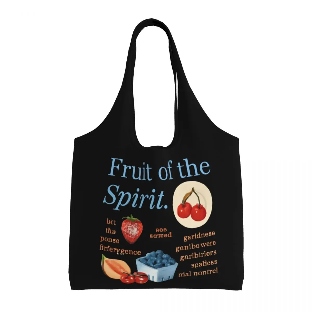 

Fruits Of The Spirit Large Capacity Canvas Tote Bag Single Shoulder Work Commute Bag For Women Eco-Friendly Shopping Bag