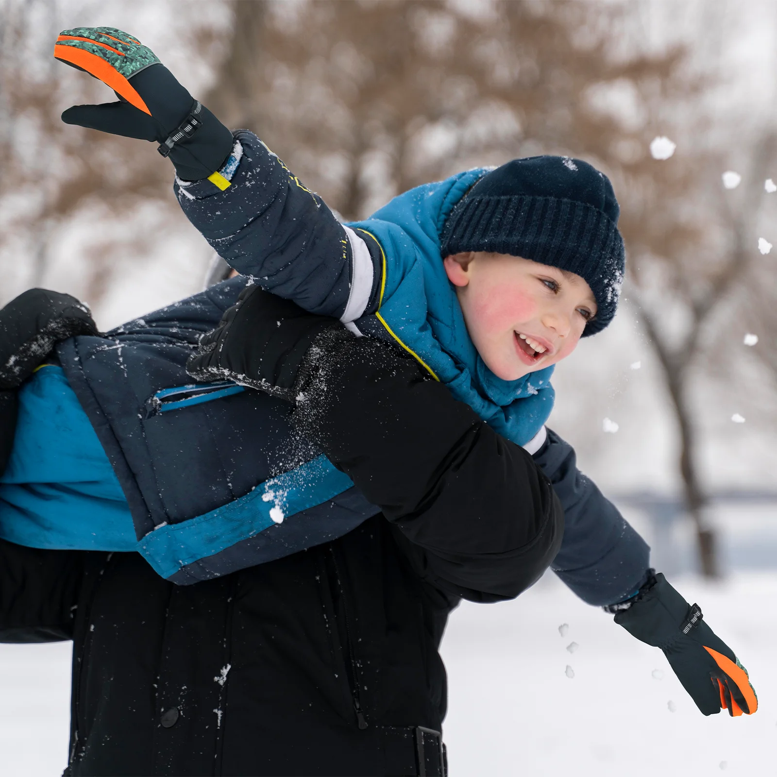 Manoplas de nieve para esquí para niños, Guantes de Snowboard impermeables y a prueba de viento, guante aislado Delgado 3M cálido para jugar al aire