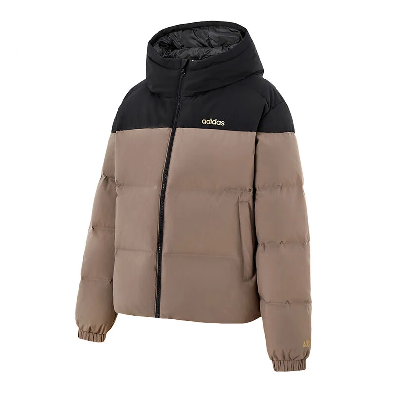 

Adidas женский пуховик зимний спорт на открытом воздухе тренировки фитнес повседневное теплое ветрозащитное пальто с капюшоном пуховик