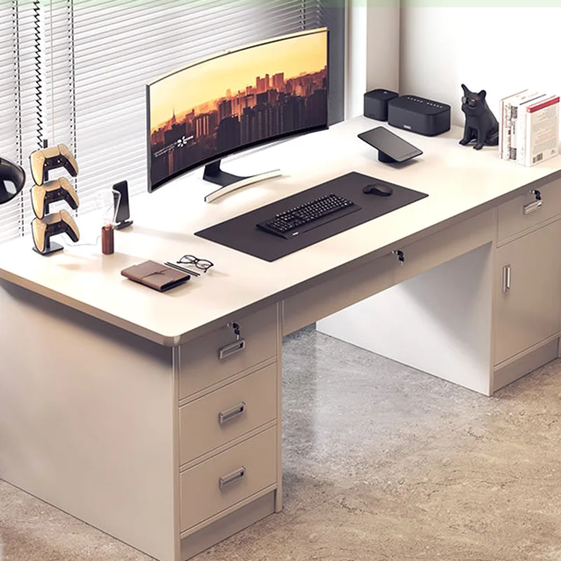 Modern Storage Office Desk Crafts White Home Drawer Bedroom Minimalist Office Desk Study Computer Meuble Bureau Trendy Furniture
