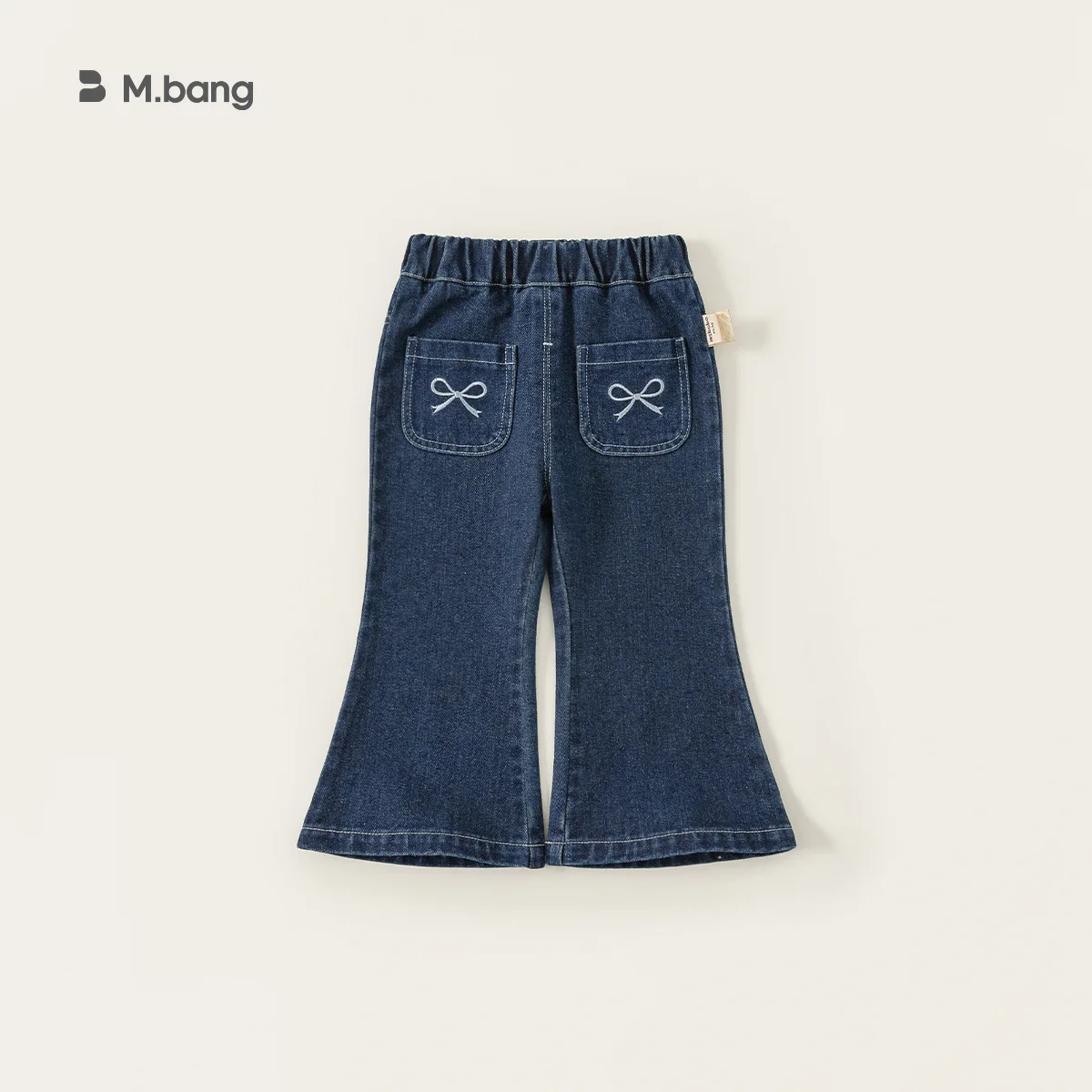 

Children Girls Jeans New Winter Bow Embroidery Thicken Warm Kids Girls Flared Pants Elastic Waist Toddler Girls Bell Bottom Pant