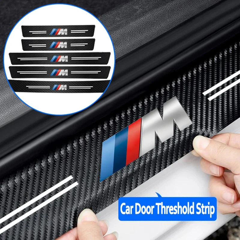 Car Door Carbon Fiber Sill Protector Stickers For BMW M E90 E91 E92 E36 E60 F30 F10 G30 G20 F01 F02 G07 G06 X5 X6 X7 E46 E70 E39