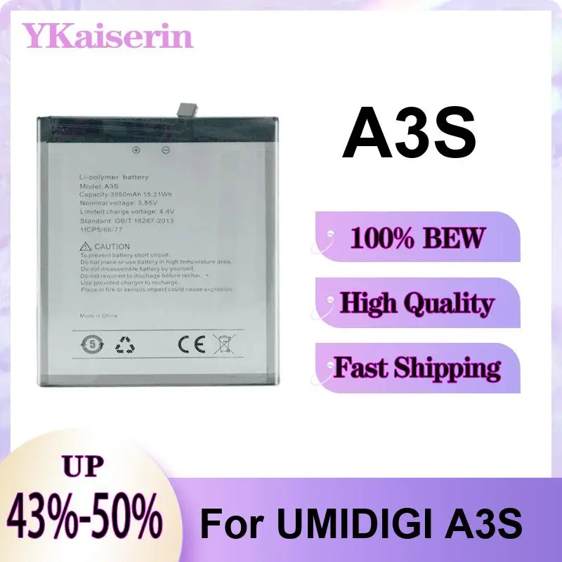 Fast Shipping For Umidigi A3S Mobile Phone Battery Portable 3950Mah
