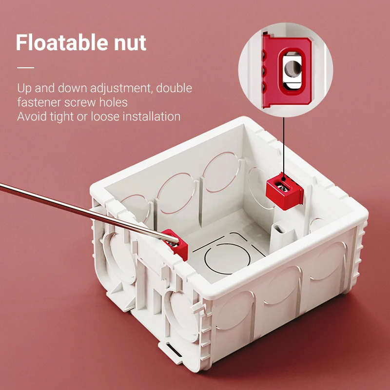 Picture 5: Wall Socket Mounting Box  86*146*50mm Recessed Junction Box Electrical Adjustable Box Plastic Concealed White Red Blue 86*86*50m