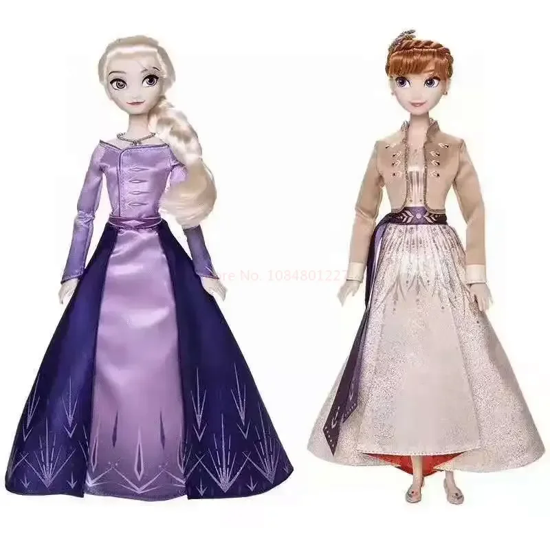 Cute Disney Frozen 2 Coronation Edition Palace Model Elsa Anna Queen Doll Box Set Of 2 Ornaments Christmastoy Figures Kid Gift