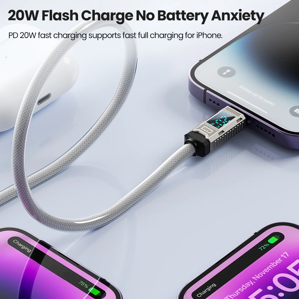 iphone13 ケーブル Toocki-携帯電話用の急速充電ケーブル,iPhone 14, 13, 12 pro max,20w