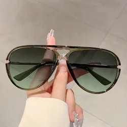 Vintage Big Frame Pilot Sunglasses Women For Men 2025 Sun Glasses Luxury Brand Designer Popular Punk Metal Outdoor Eyewear UV400