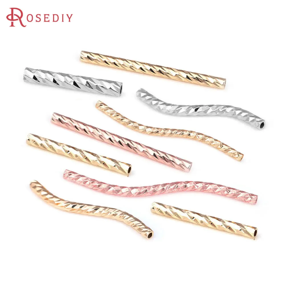 

10MM 15MM 20MM 30MM 18K Gold Color Brass S Shape Tube/Straight Tube for Bracelet Making High Quality Diy Jewelry Accessories