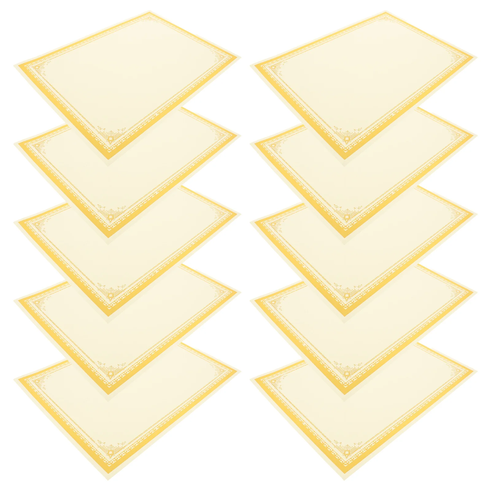 

10Pcs A4 Gold Border Award Paper Thick Blank Printing Sheets for School Certificates Gold Trim A4 Paper Blank Award Sheets