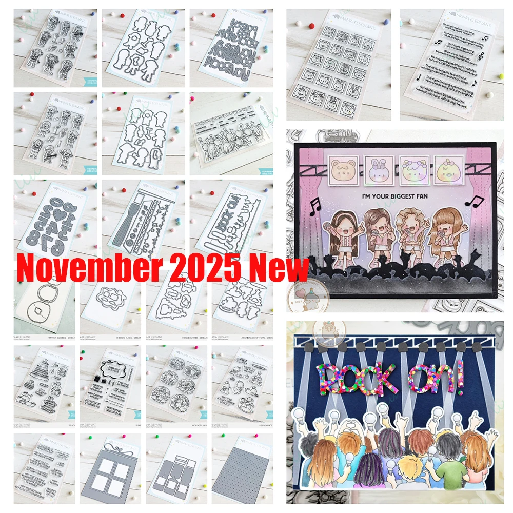 

November 2025 Release Marquee Numbers Concert Mama Elephant Metal Cutting Dies Stamps for DIY Photo Album Scrapbooking Handmade