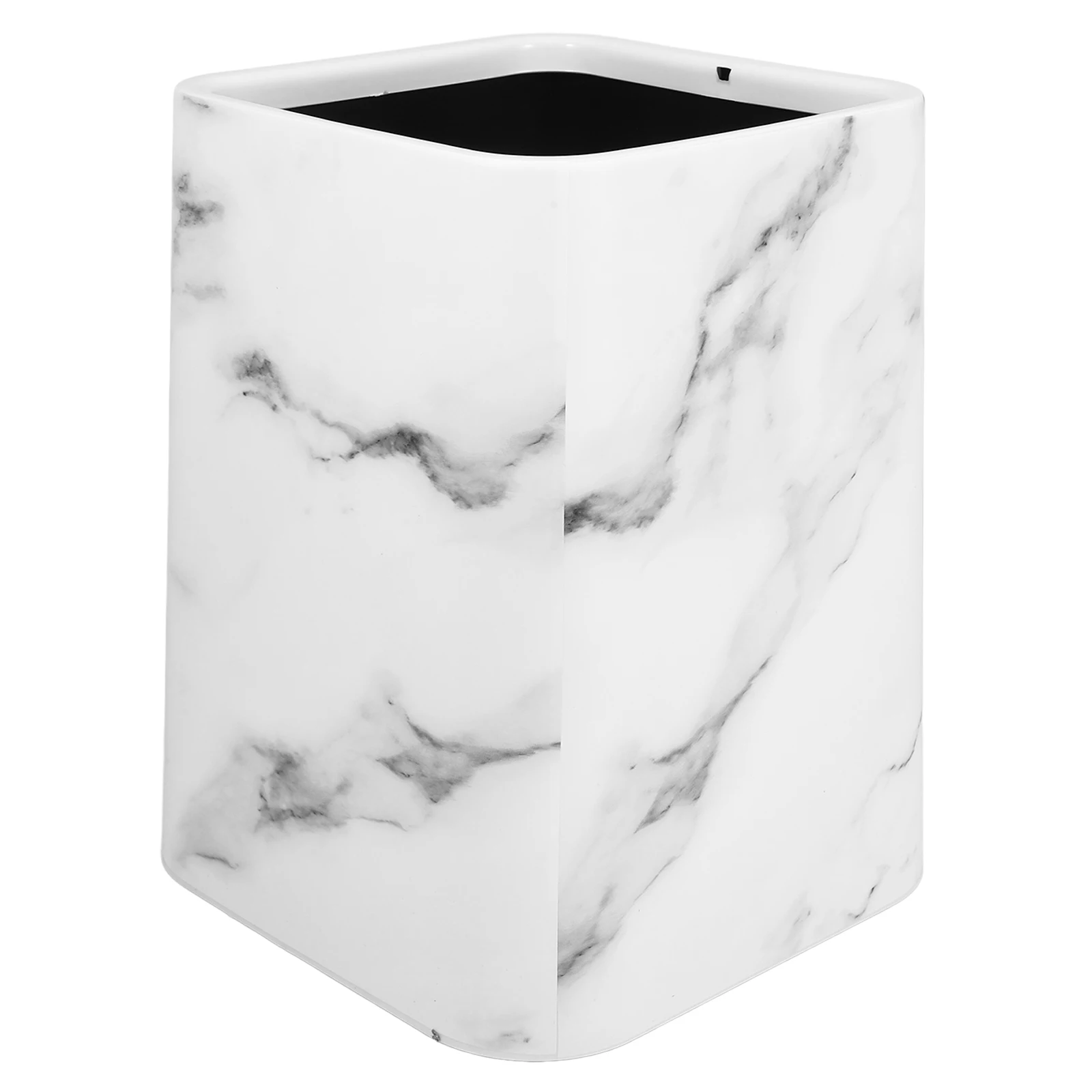 

Imitation Marble Trash Can Dustbin for Kitchen Bathroom Office PP Material Large Opening Double Layer Design Versatile Use Home