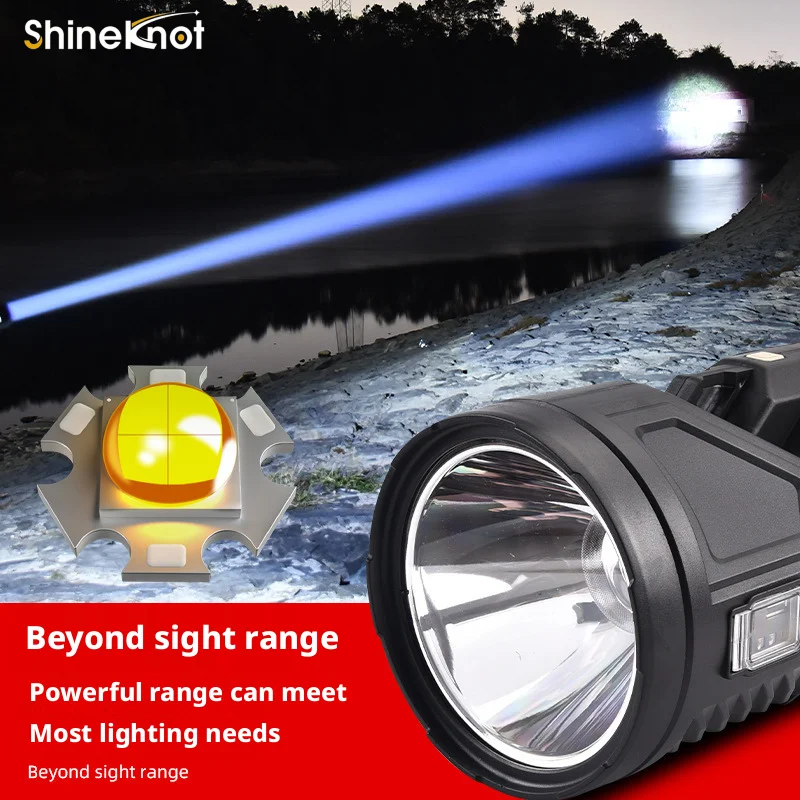 SHINEKNOT Strong Light Searchlight Outdoor Lighting Led Long-Range Charging Strong Light Handheld Light