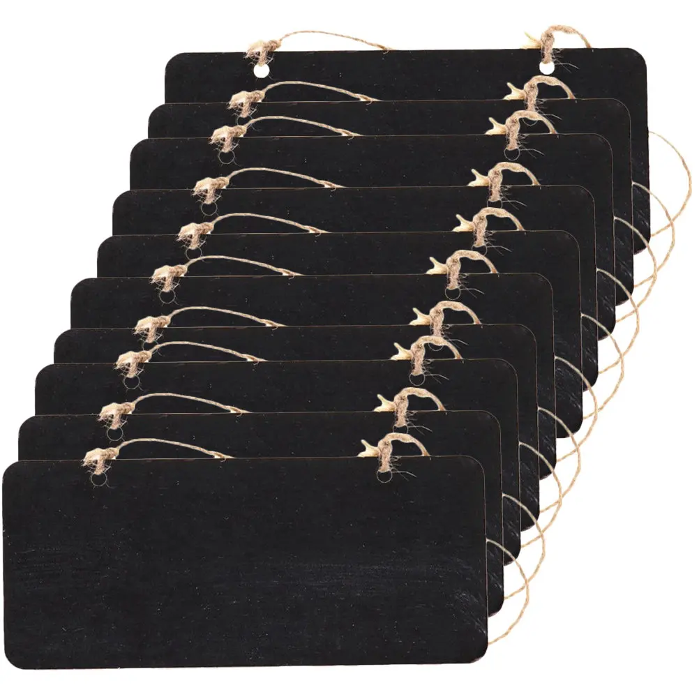 

Набор из 10 подвесных маленьких деревянных досок для записей, многоразовые стираемые таблички-доски для меню и вечеринок