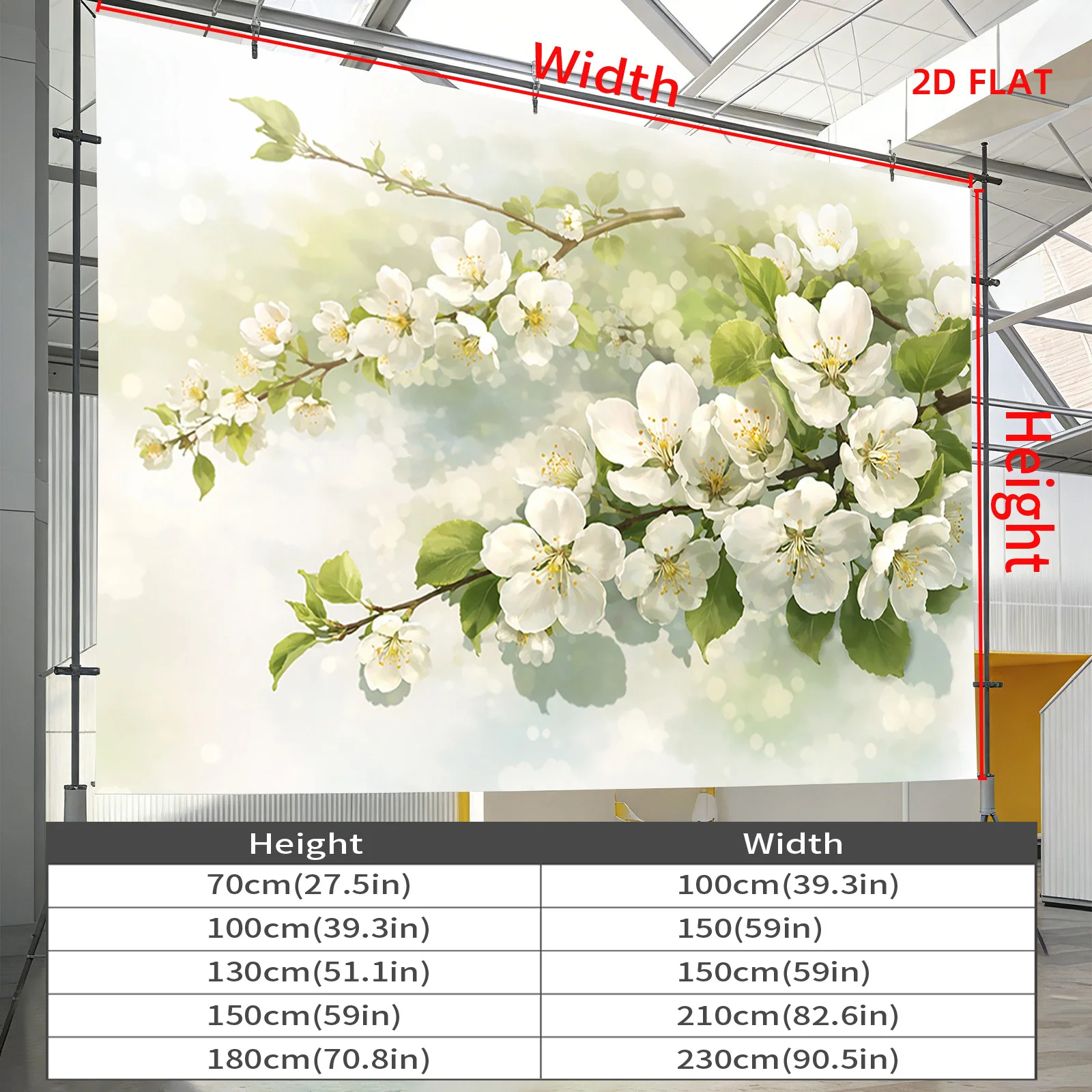 Blooming Apple Blossom Floral Wall Art Decal Print Tapestry Mural for Living Room Bedroom Nursery Cottagecore Spring Home Decor