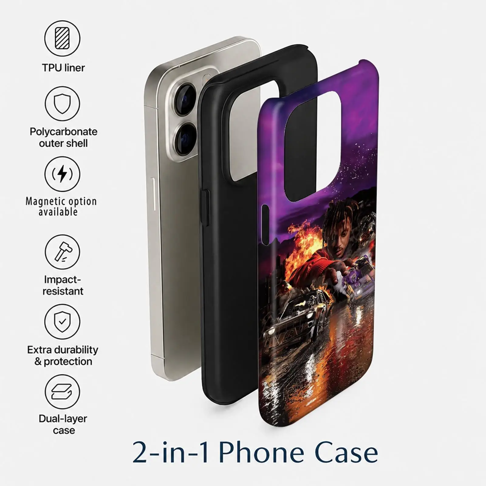 Rapper Album J-Juice W-WRLD Phone Case For iPhone 18 17 16 15 14 13 12 11 Pro Max Dual-Layer Back Shockproof Protective Cover view 6