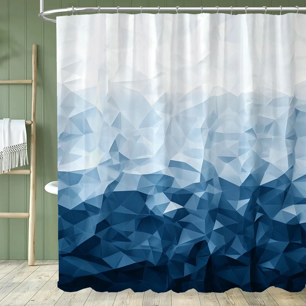 

Современная черно-белая полосатая гофрированная тканевая занавеска для душа, с градиентными полосами, декоративная занавеска для ванной комнаты.