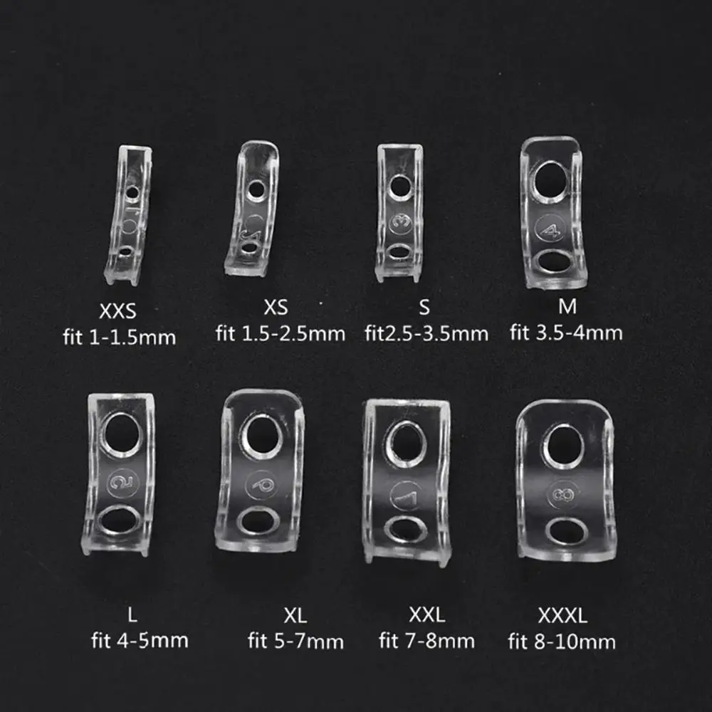 8Pcs Fixed Tightener Ring Size Adjuster New Invisible Silicone Ring Resizer Clear with 8 Sizes Jewelry Guard Spacer Tool