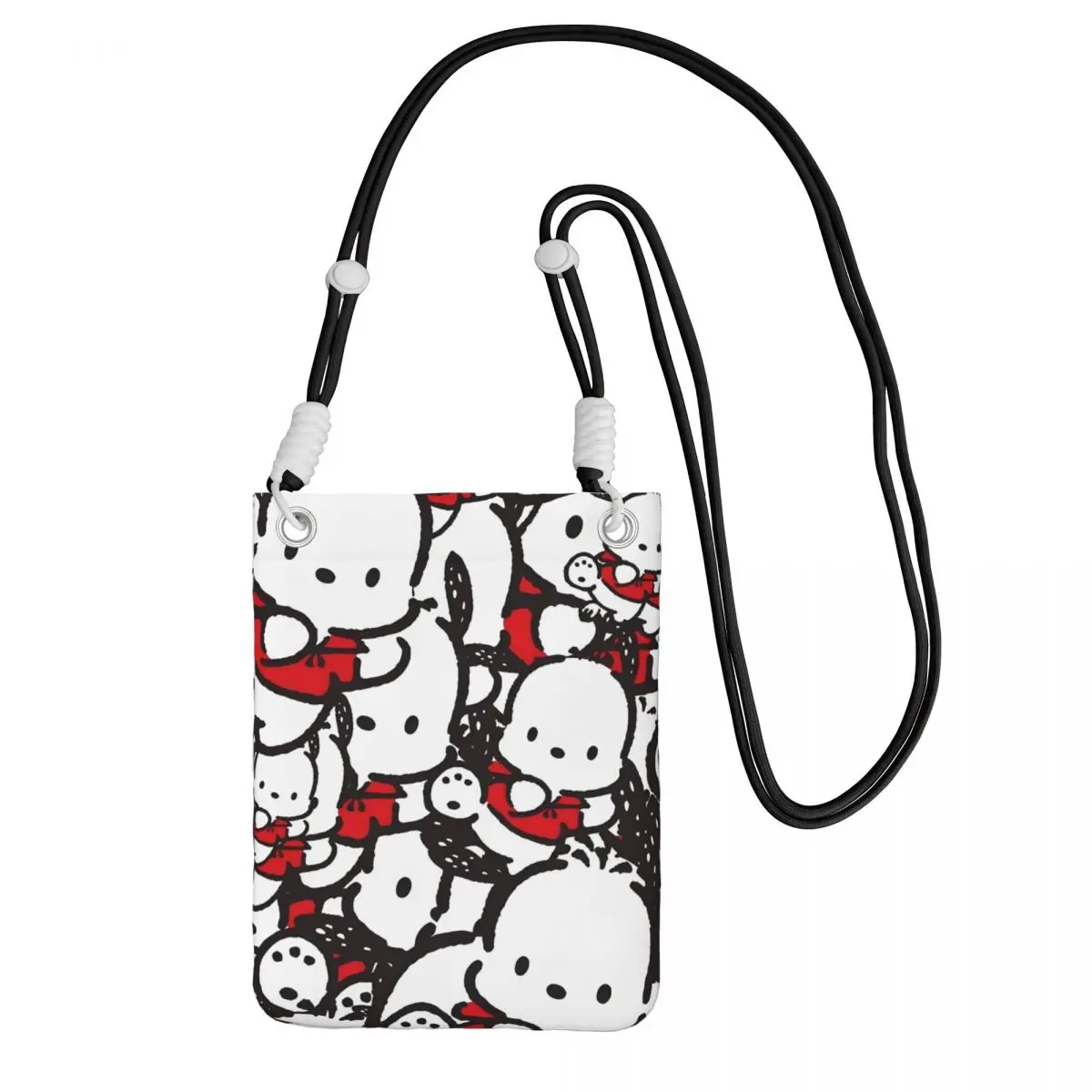 

Custom Casual Pochacco Mobile Phone Bag Men Women Cute Dog Shoulder Crossbody Bag Shopping Detachable Shoulder Strap